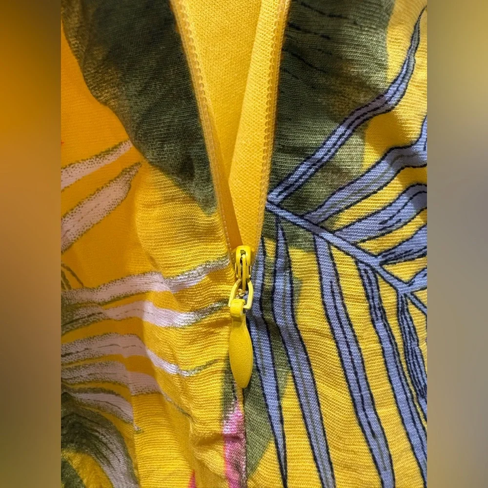 MILK & HONEY | Tropical Floral Yellow A-line Mini Dress | Women’s Size S - Picture 8 of 16